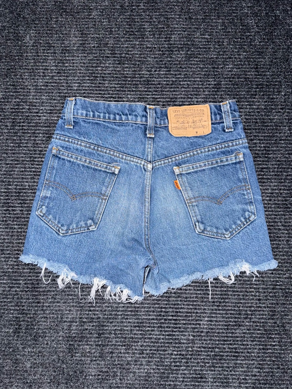 RARE Vintage 80s Levi’s 517 Orange Tab Cutoff Denim Shorts Sz 26 Distressed